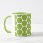 MODERNE LIME GREEN, WEISSE POLKA HUNDEN TASSE (Links)