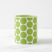 MODERNE LIME GREEN, WEISSE POLKA HUNDEN TASSE (Zentrum)