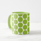 MODERNE LIME GREEN, WEISSE POLKA HUNDEN TASSE (Vorderseite Links)