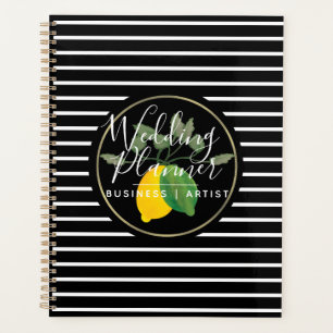 Moderne Limette-Zitronen-Aquarell-Logo-Folie-Rand- Planer
