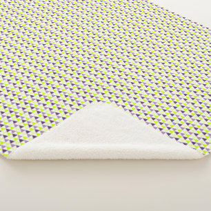Moderne Limettengrün Purpur Geometrisches Muster Sherpadecke