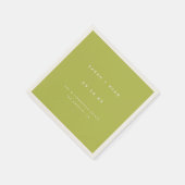 Moderne Limettengrüne Benutzerdefinierte Hochzeits Serviette (Ecke)
