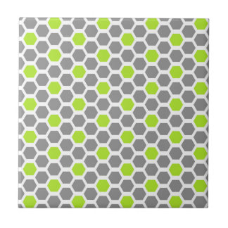 Moderne Limettgrün Grau Sechseck Geometrisches Mus Fliese