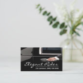 Moderne Limo Driver Business Card Visitenkarte (Stehend Vorderseite)