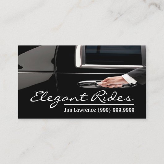 Moderne Limo Driver Business Card Visitenkarte (Vorderseite)