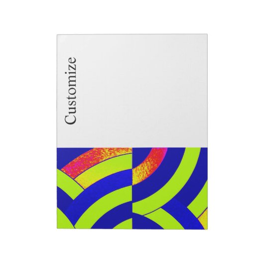 Moderne, Limon/blau-schicke, geschwungene Backen Notizblock (Rotiert)