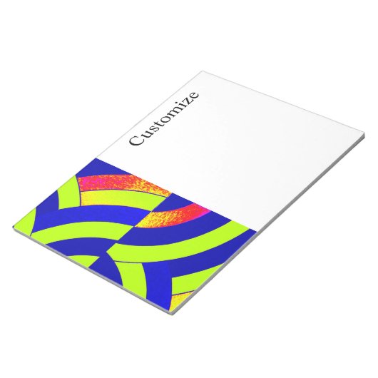 Moderne, Limon/blau-schicke, geschwungene Backen Notizblock (angewinkelt)