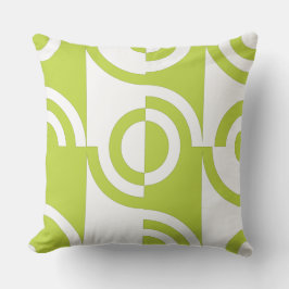 Moderne Limon-grüne und weiße Kreislauffragmente Kissen