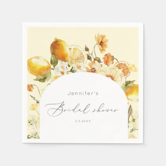 Moderne Limonbogen-Brautparty-Servietten Serviette (Vorderseite)