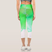 Moderne Limone Wasserfarbe künstlerische, farbenfr Capri Leggings (Rückseite)
