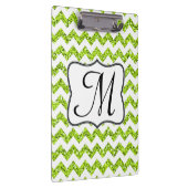 Moderne Limone Zickzack Monogram Erstklammer Klemmbrett (Rechts)