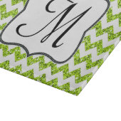 Moderne Limone Zickzack Monogramm-Glasschneideplat Schneidebrett (Ecke)