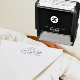 Moderne Line Art Abschluss Rücksendeadresse Briefm Permastempel