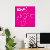 Moderne Line Art Friends Cheers Bar Poster (Heimbüro)