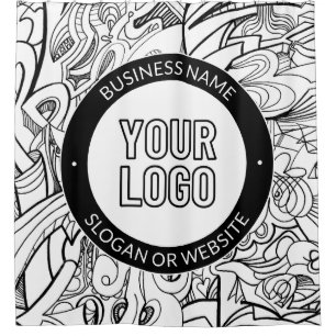 Moderne Line Artwork & Ihr Logo mit bearbeitetem T Duschvorhang