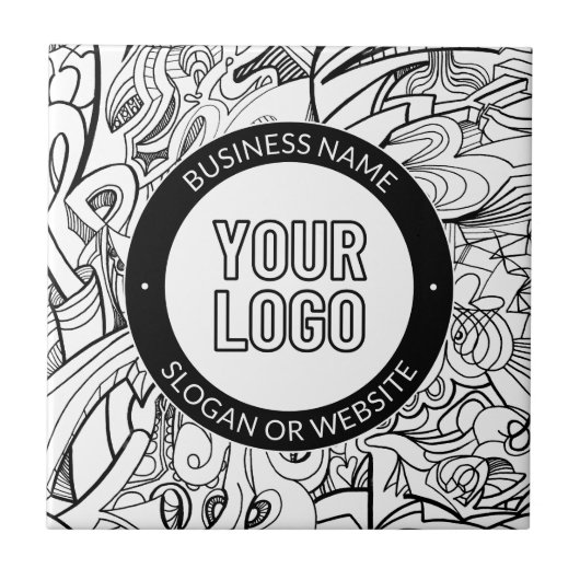 Moderne Line Artwork & Ihr Logo mit bearbeitetem T Fliese (Vorderseite)