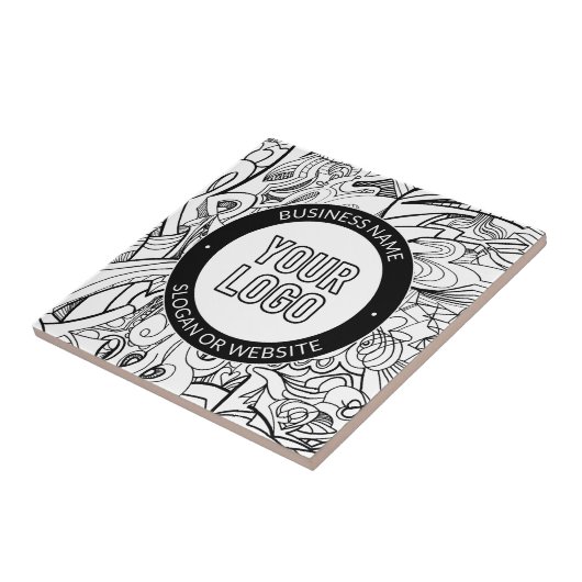 Moderne Line Artwork & Ihr Logo mit bearbeitetem T Fliese (Seite)