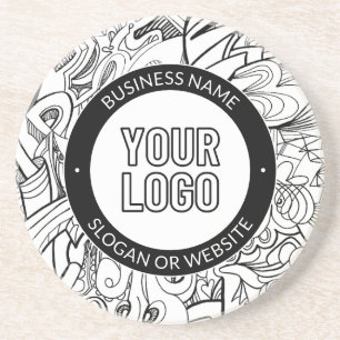 Moderne Line Artwork & Ihr Logo mit bearbeitetem T Getränkeuntersetzer