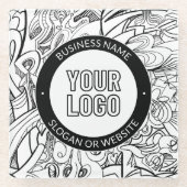 Moderne Line Artwork & Ihr Logo mit bearbeitetem T Glasuntersetzer (Vorderseite)