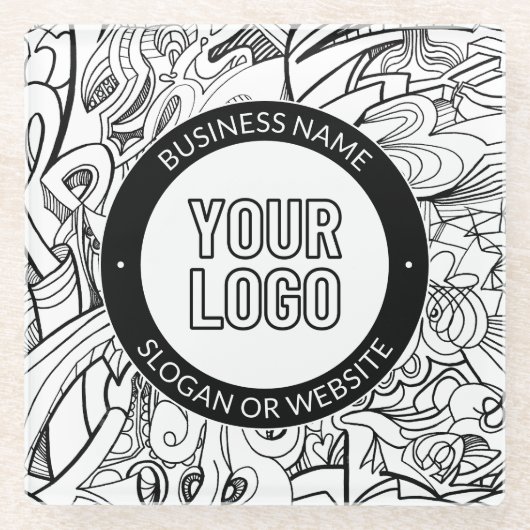 Moderne Line Artwork & Ihr Logo mit bearbeitetem T Glasuntersetzer (Vorderseite)