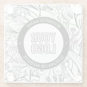 Moderne Line Artwork & Ihr Logo mit bearbeitetem T Glasuntersetzer (Rückseite)