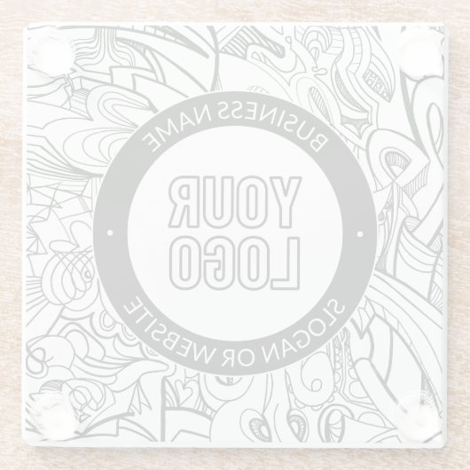 Moderne Line Artwork & Ihr Logo mit bearbeitetem T Glasuntersetzer (Rückseite)