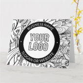 Moderne Line Artwork & Ihr Logo mit bearbeitetem T Karte (Gelbe Blume)