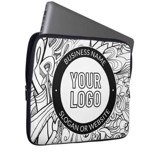 Moderne Line Artwork & Ihr Logo mit bearbeitetem T Laptopschutzhülle (Vorne Rechts)