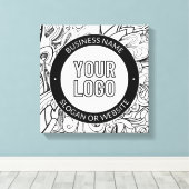 Moderne Line Artwork & Ihr Logo mit bearbeitetem T Leinwanddruck (Insitu (Holzboden))