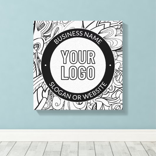 Moderne Line Artwork & Ihr Logo mit bearbeitetem T Leinwanddruck (Insitu (Holzboden))