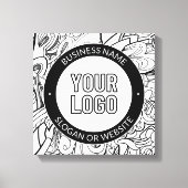 Moderne Line Artwork & Ihr Logo mit bearbeitetem T Leinwanddruck (Vorderseite)