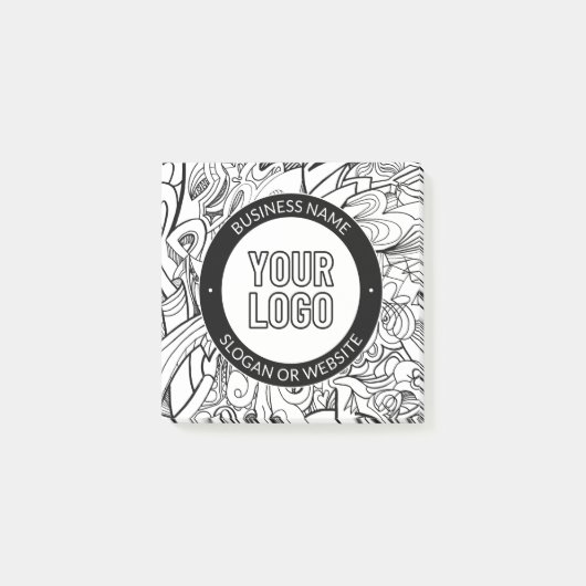 Moderne Line Artwork & Ihr Logo mit bearbeitetem T Post-it Klebezettel (Vorderseite)