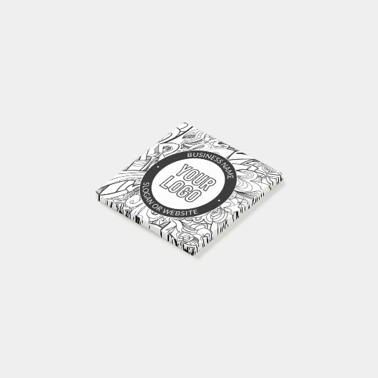 Moderne Line Artwork & Ihr Logo mit bearbeitetem T Post-it Klebezettel (angewinkelt)