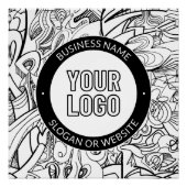 Moderne Line Artwork & Ihr Logo mit bearbeitetem T Poster (Vorderseite)