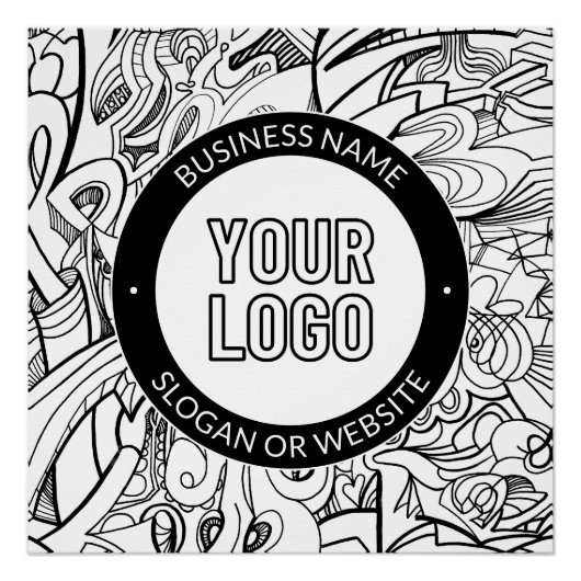 Moderne Line Artwork & Ihr Logo mit bearbeitetem T Poster (Vorderseite)