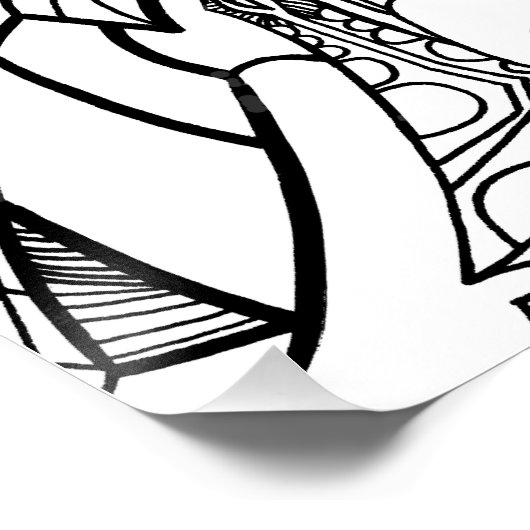 Moderne Line Artwork & Ihr Logo mit bearbeitetem T Poster (Ecke)