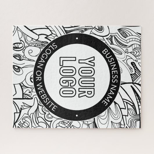 Moderne Line Artwork & Ihr Logo mit bearbeitetem T Puzzle (Horizontal)