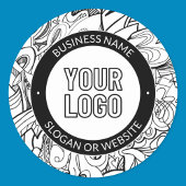 Moderne Line Artwork & Ihr Logo mit bearbeitetem T Runder Aufkleber