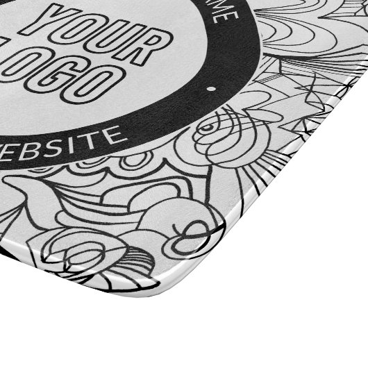 Moderne Line Artwork & Ihr Logo mit bearbeitetem T Schneidebrett (Ecke)