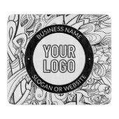 Moderne Line Artwork & Ihr Logo mit bearbeitetem T Schneidebrett (Vorderseite)