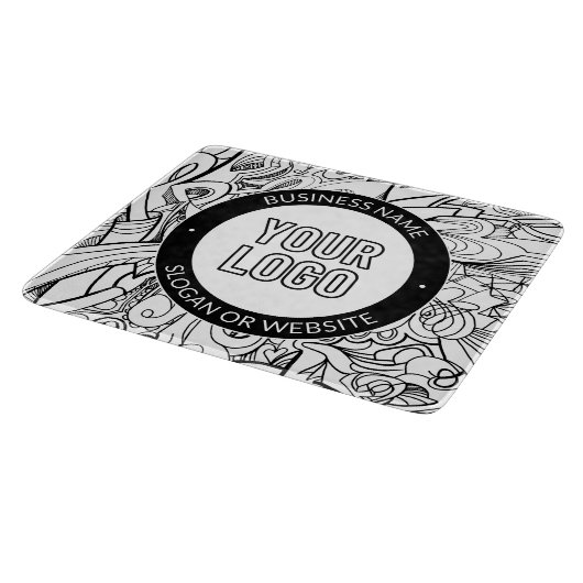 Moderne Line Artwork & Ihr Logo mit bearbeitetem T Schneidebrett (Ecke)