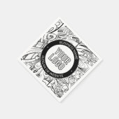 Moderne Line Artwork & Ihr Logo mit bearbeitetem T Serviette (Ecke)