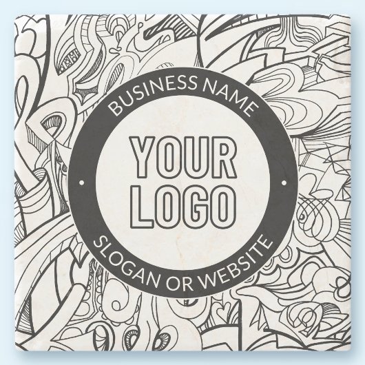 Moderne Line Artwork & Ihr Logo mit bearbeitetem T Steinuntersetzer