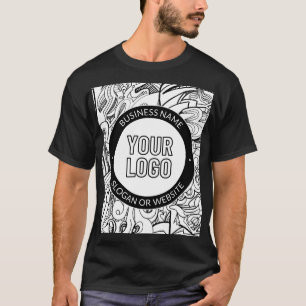 Moderne Line Artwork & Ihr Logo mit bearbeitetem T T-Shirt