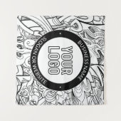 Moderne Line Artwork & Ihr Logo mit bearbeitetem T Wandteppich (Vorderseite (Horizontal))