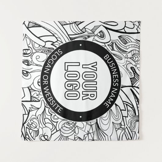 Moderne Line Artwork & Ihr Logo mit bearbeitetem T Wandteppich (Vorderseite (Horizontal))