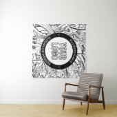 Moderne Line Artwork & Ihr Logo mit bearbeitetem T Wandteppich (Beispiel (Horizontal))
