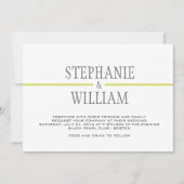 Moderne Line Wedding Einladungskarte in Limon Einladung (Vorderseite)