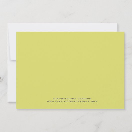 Moderne Line Wedding Einladungskarte in Limon Einladung (Rückseite)