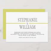 Moderne Line Wedding Einladungskarte in Limon Einladung (Vorne/Hinten)
